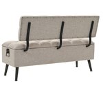 Banc banquette de rangement avec dossier 110 cm crème tissu 02_0010951