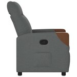 vidaXL Fauteuil inclinable en tissu gris foncé