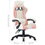 vidaXL Fauteuil de jeux vidéo Rose Similicuir