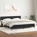 vidaXL Sommier à lattes de lit avec matelas noir 180x210 cm velours