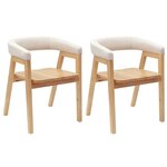 vidaXL Chaises de salle à manger 2 Pièces Naturel 54 x 57 x 73 cm