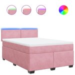 vidaXL Sommier à lattes de lit avec matelas Rose 140x190 cm Velours