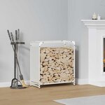 vidaXL Portant de bois chauffage blanc 60x28x65 cm