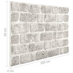 vidaXL Panneaux muraux 3D design de brique gris clair 11 Pièces EPS
