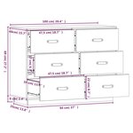 vidaXL Buffet Blanc 100x40x75 cm Bois massif de pin