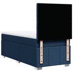 vidaXL Sommier à lattes de lit avec matelas Bleu 90x200 cm Tissu