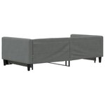 vidaXL Lit de jour avec gigogne sans matelas gris foncé 100x200 cm