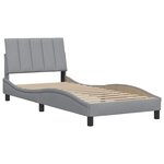 vidaXL Cadre de lit sans matelas Hanko gris clair 90x200 cm tissu