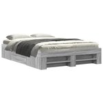 vidaXL Cadre de lit sonoma gris 140x190 cm bois d'ingénierie