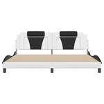 vidaXL Cadre de lit avec LED sans matelas blanc et noir 200x200 cm