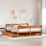 vidaXL Cadre de lit sans matelas cire marron 180x200cm bois pin massif