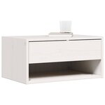 vidaXL Table de chevet Blanc 50 x 32 5 x 24 cm Bois massif en pin