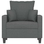 vidaXL Fauteuil Gris foncé 60 cm Tissu