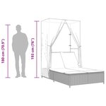 vidaXL Chaise longue double avec toit et rideaux beige résine tressée