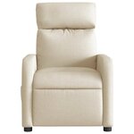 vidaXL Fauteuil inclinable électrique Crème Tissu