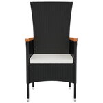 vidaXL Chaises de jardin lot de 2 avec coussins Résine tressée Noir