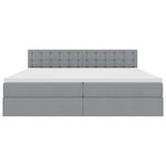 vidaXL Lit de rangement LED avec matelas Gris clair 200 x 200 cm Tissu