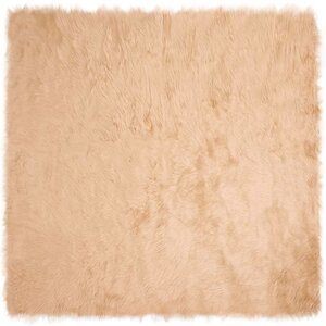 vidaXL Tapis en Peau de Mouton Synthétique Beige 120 x 120 cm