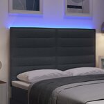 vidaXL Tête de lit LED avec bandes LED Gris foncé 160 cm tissu