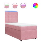 vidaXL Sommier à lattes de lit avec matelas Rose 100x200 cm Velours