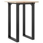 vidaXL Table à manger cadre en O 50x50x75 cm bois de pin massif fonte