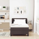 vidaXL Lit à ressorts avec matelas Marron foncé 80 x 200 cm tissu
