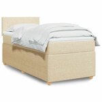 vidaXL Sommier à lattes de lit avec matelas Crème 100x200 cm Tissu