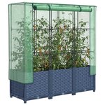 vidaXL Jardinière surélevée avec housse aspect rotin 120x40x138 cm