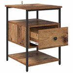 vidaXL Cabinet de chevet avec tiroir 2 Pièces Bois ancien 40 x 42 x 56 cm