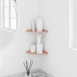 vidaXL Étagère Flottante d'Angle 2 pc Rose 18 x 18 x 2 cm