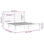 vidaXL Cadre de lit Gris Bois de pin massif 200x200 cm