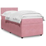 vidaXL Sommier à lattes de lit avec matelas Rose 90x200 cm Velours