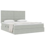 vidaXL Lit avec rangement et matelas Gris clair 180 x 200 cm Velours