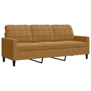 vidaXL Canapé à 3 places Marron 180 cm Velours