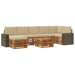 vidaXL Ensemble de canapés d'extérieur 8 pc Naturel et Beige