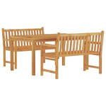 vidaXL Ensemble à manger de jardin 3 Pièces Bois de teck massif
