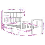 vidaXL Lit bibliothèque sans matelas blanc 135x190 cm bois pin massif