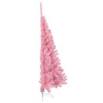 vidaXL Demi sapin de Noël artificiel avec support Rose 150 cm PVC