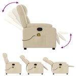 vidaXL Fauteuil de massage inclinable Crème Tissu