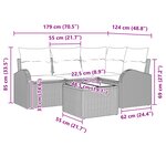 vidaXL Ensemble de Canapés de Jardin 5 Pièces avec Coussins en Rattan Poly Noir