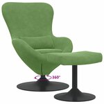vidaXL Chaise Œuf avec Pouf Vert clair Velours