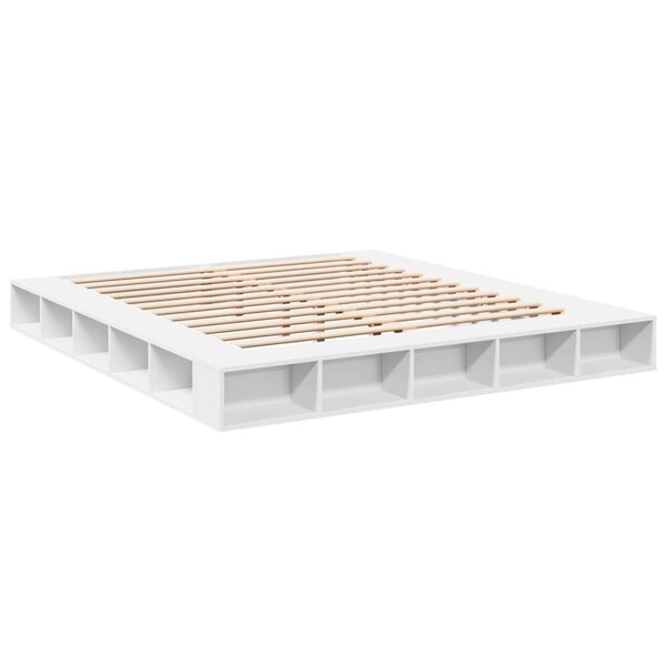 vidaXL Cadre de lit blanc 180x200 cm bois d'ingénierie
