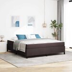 vidaXL Lit à ressorts Marron 180 x 200 cm Tissu  Bois Engineered