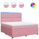 vidaXL Sommier à lattes de lit avec matelas Rose 180x200 cm Velours