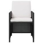 vidaXL Salon de jardin encastrable 13 Pièces Rotin et bois d'acacia Noir