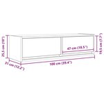 vidaXL Meuble TV Chêne fumé 100 x 31 x 25.5 cm Bois d'ingénierie
