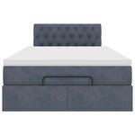 vidaXL Lit ottoman avec matelas et LED gris foncé 90x200cm