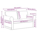 vidaXL Canapé Gris foncé 215 x 82 x 80 cm tissu