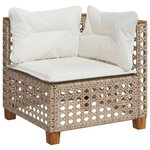 vidaXL Salon de jardin avec coussins 5 Pièces beige résine tressée