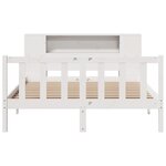 vidaXL Lit bibliothèque sans matelas blanc 135x190 cm bois pin massif